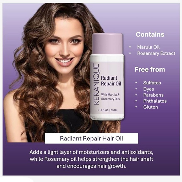 KERANIQUE Radiant Repair Hair Oil Brand New in Box - Picture 3 of 9